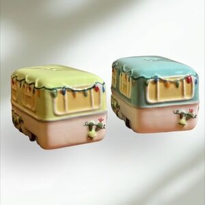 Salt & Pepper Shakers Camper Traveling RV's by TAG Christmas Ceramics